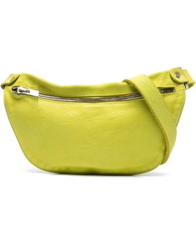 Guidi Small leather belt bag - Giallo