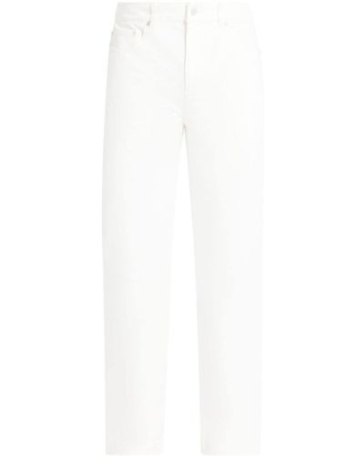 Lacoste Halbhohe Straight-Leg-Jeans - Weiß