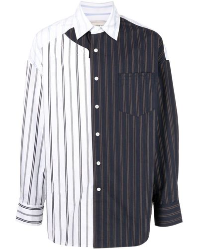 Feng Chen Wang Long-sleeve Striped Shirt - Blue