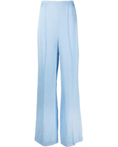 Rohe Pantalones anchos con pinzas - Azul