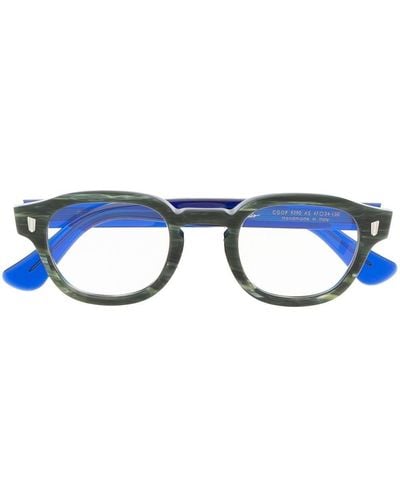 Cutler and Gross Zweifarbige Brille mit rundem Gestell - Blau
