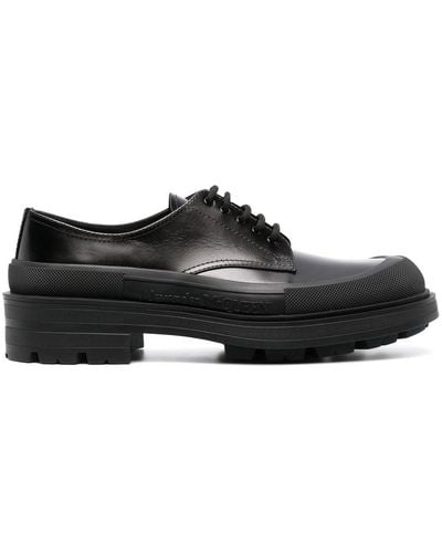 Alexander McQueen Lug-sole Leather Derby Shoes - Black