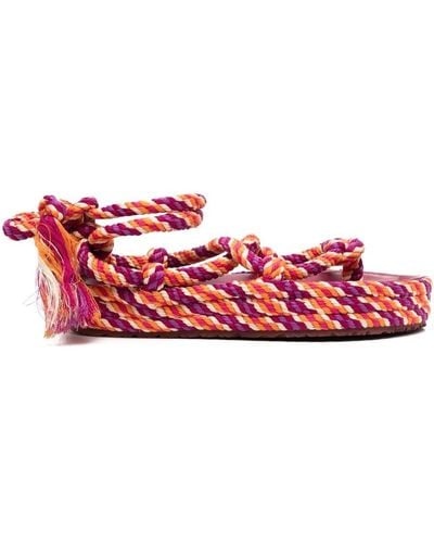 Isabel Marant Erol Tasseled Rope Sandals - Red