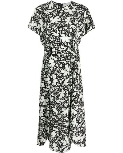 Stella McCartney Forest Floral-print Silk Dress - Black