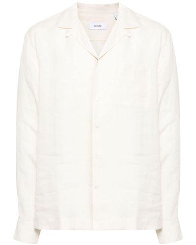 Lardini Long-sleeve Linen Shirt - White