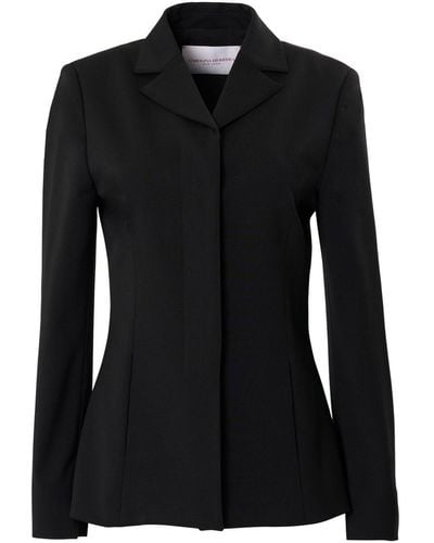 Carolina Herrera Veste en laine vierge à simple boutonnage - Noir