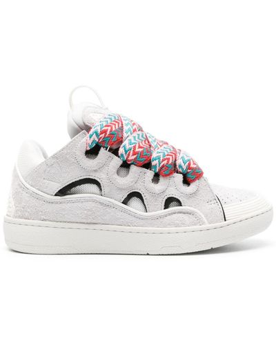 Lanvin Curb Suède Sneakers - Wit