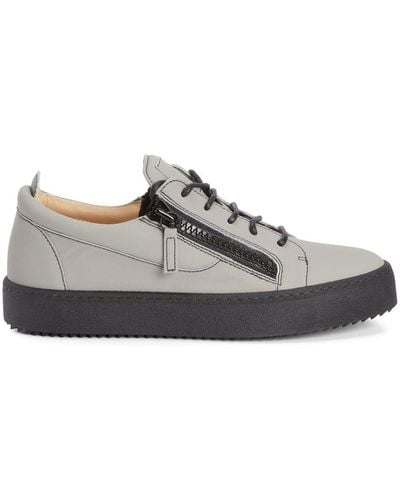 Giuseppe Zanotti Frankie Lace-and-zip Low-top Sneakers - Gray