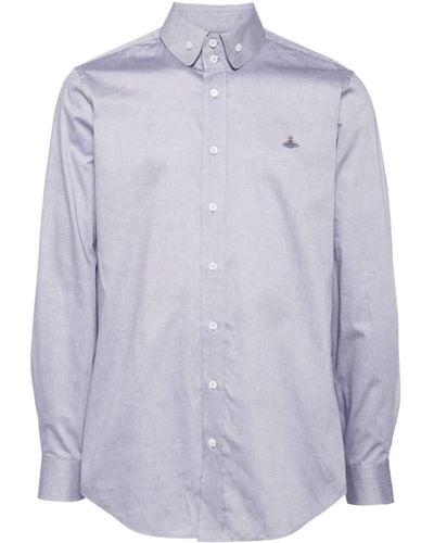 Vivienne Westwood Katoenen Overhemd Met Borduurwerk - Blauw