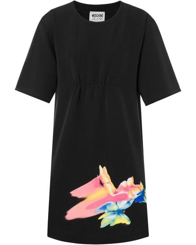 Moschino Jeans Abito modello T-shirt corto con stampa grafica - Nero