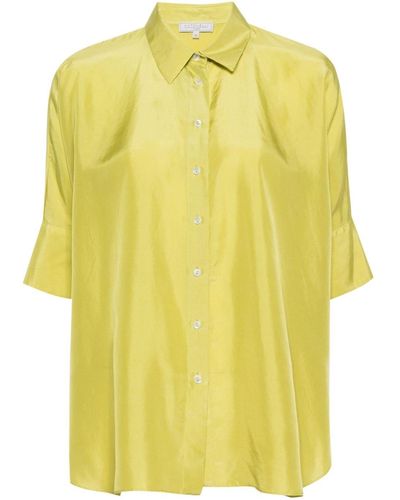 Antonelli Classic-collar Silk Shirt - Yellow