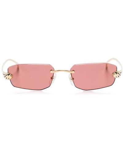 Cartier Rectangle-frame Sunglasses - Pink