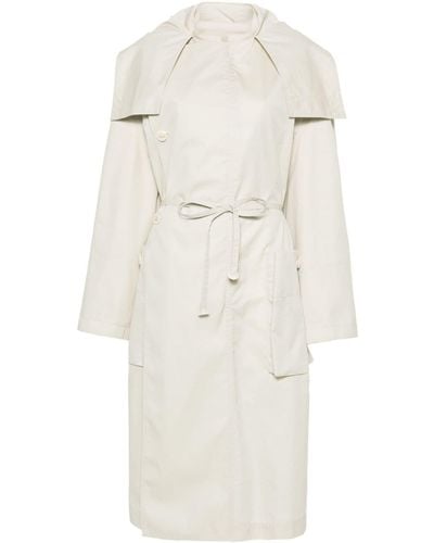 Lemaire Neutral Oversize-flap Trench Coat - Women's - Cotton/polyamide - White