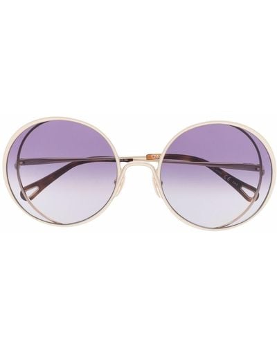 Chloé Tayla Round Oversized Sunglasses - Purple