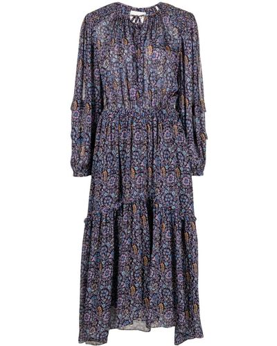 Isabel Marant Vestido midi con estampado floral - Azul