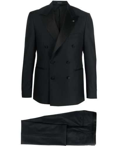 Tagliatore Double-breasted virgin-wool suit - Nero