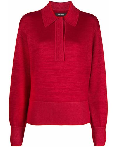 Isabel Marant Top Heron a maniche lunghe - Rosso