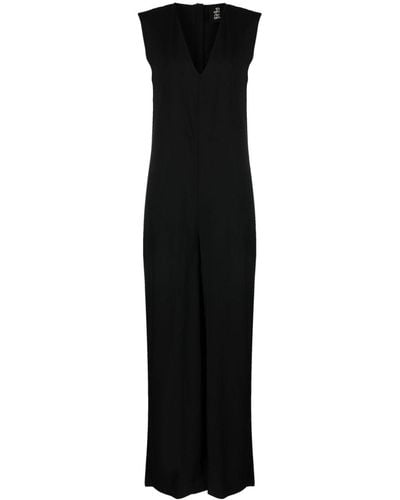 Thom Krom Jumpsuit mit V-Ausschnitt - Schwarz