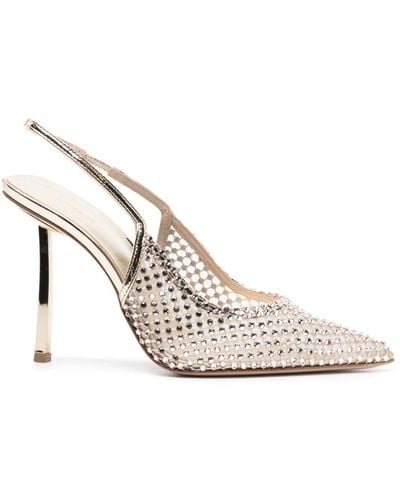 Le Silla Gilda 110mm Crystal-embellished Court Shoes - White
