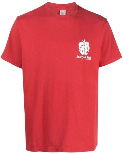 Sporty & Rich Logo-print T-shirt - Red