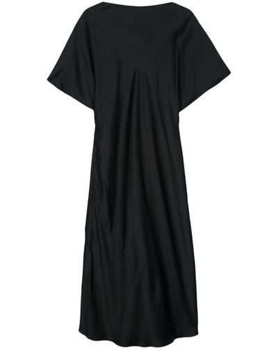 Rohe Boat-neck Satin Midi Dress - Black