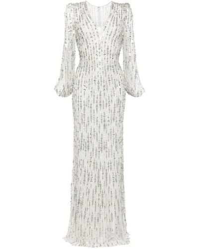 Jenny Packham Moondance Sequin-embellished Gown - White