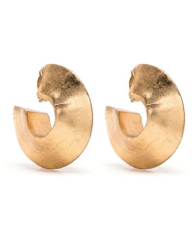 Monies Brushed-finish Hoop Earrings - Natural