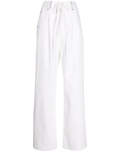 Goen.J Contrasting-panel Wide-leg Trousers - White