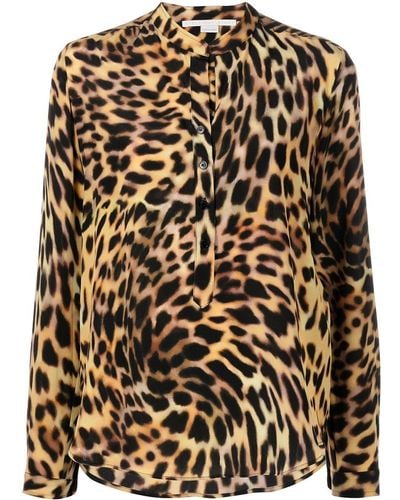 Stella McCartney Cheetah Print Silk Shirt - Black