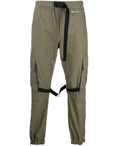 Off-White c/o Virgil Abloh Tab Detail Tapered Trousers - Green