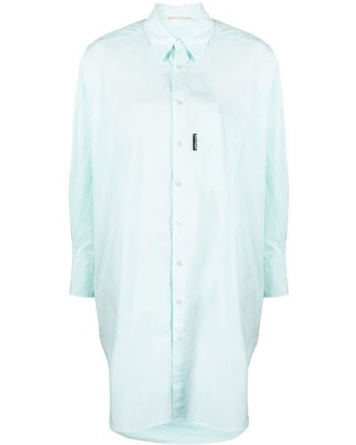 Palm Angels Robe-chemise à coupe oversize - Bleu