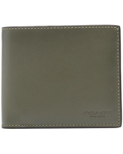 COACH Logo-debossed Leather Wallet - Green