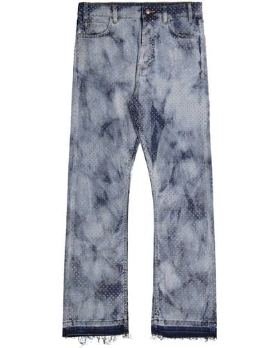 Laneus Rhinestone-embellished Straight-leg Jeans - Blue