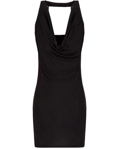Armani Exchange Draped Halterneck Minidress - Black