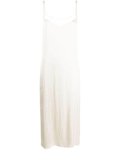 Maje Lace-trimmed Satin Slip Dress - White