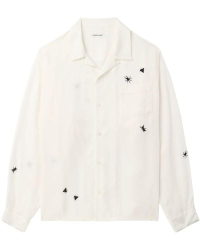 Undercover Spider-embroidery Semi-sheer Shirt - White