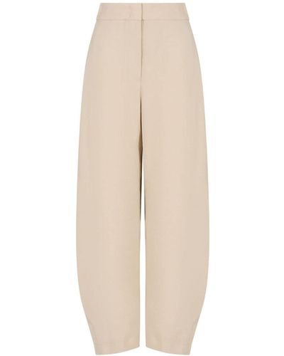 Emporio Armani High-waisted Tapered Pants - Natural