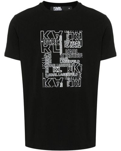 Karl Lagerfeld T-shirt à logo imprimé - Noir