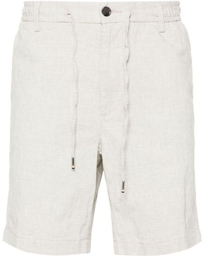BOSS Drawstring Linen-blend Shorts - White