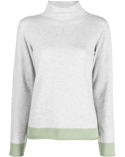 Le Tricot Perugia Funnel-neck Long-sleeve Sweater - Grey