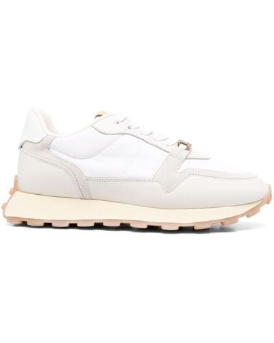 Tod's Panelled Leather Trainers - White