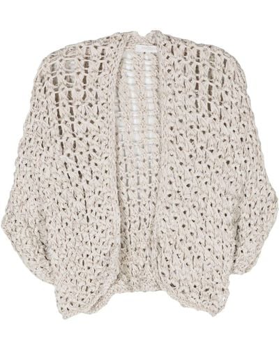 Antonelli Sequin-embellished chunky-knit cardigan - Natur