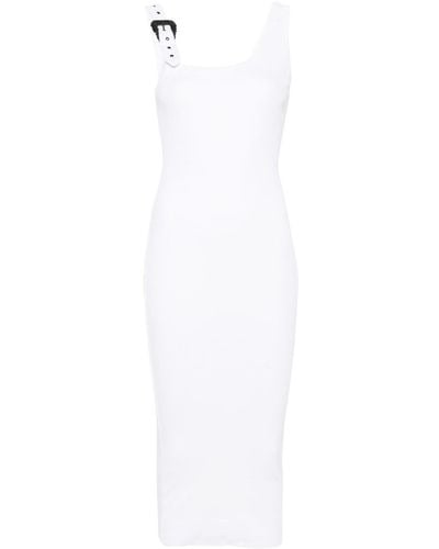 Versace Ribbed-knit Midi Dress - White