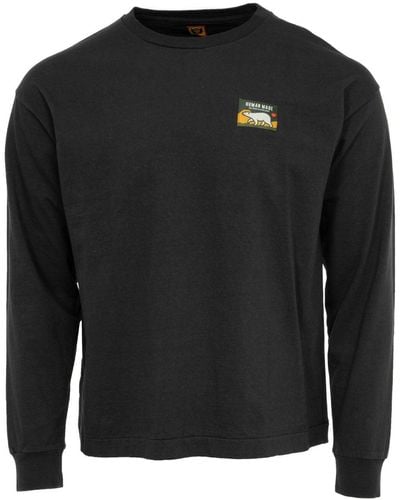 Human Made Logo-print Cotton Sweatshirt - Black