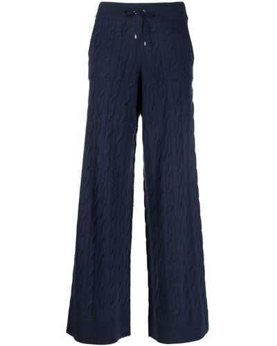 Ralph Lauren Collection Pantalones anchos de cachemira reciclada - Azul
