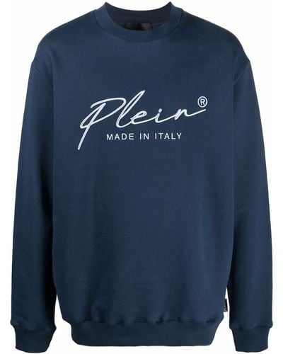 Philipp Plein Sweatshirt mit Logo-Print - Blau