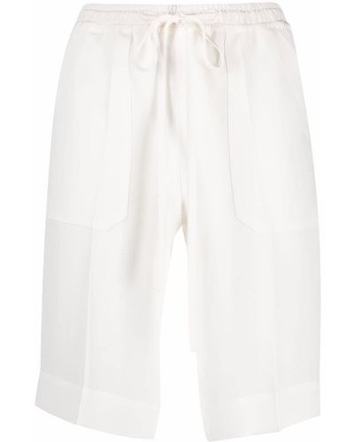 Mrz Drawstring-waist Silk Bermuda Shorts - White