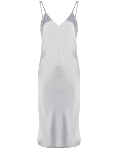 Norma Kamali Bias-cut Satin Slip Dress - White