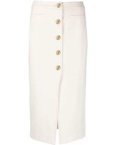 Pinko Button-down Midi Skirt - White