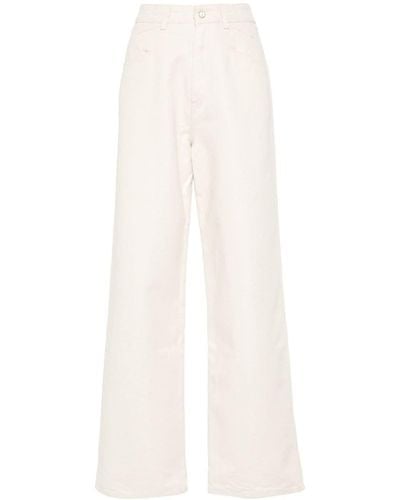 Kiton Gerade High-Waist-Jeans - Weiß